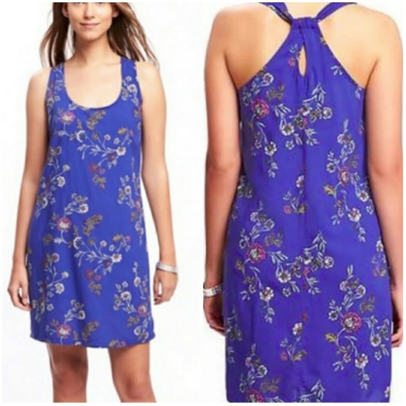 Old Navy Dresses & Skirts - NWT OLD NAVY | Blue Floral Print Twist Back Dress